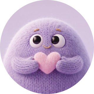 Mimi, a knitted Joyful AI Lab character